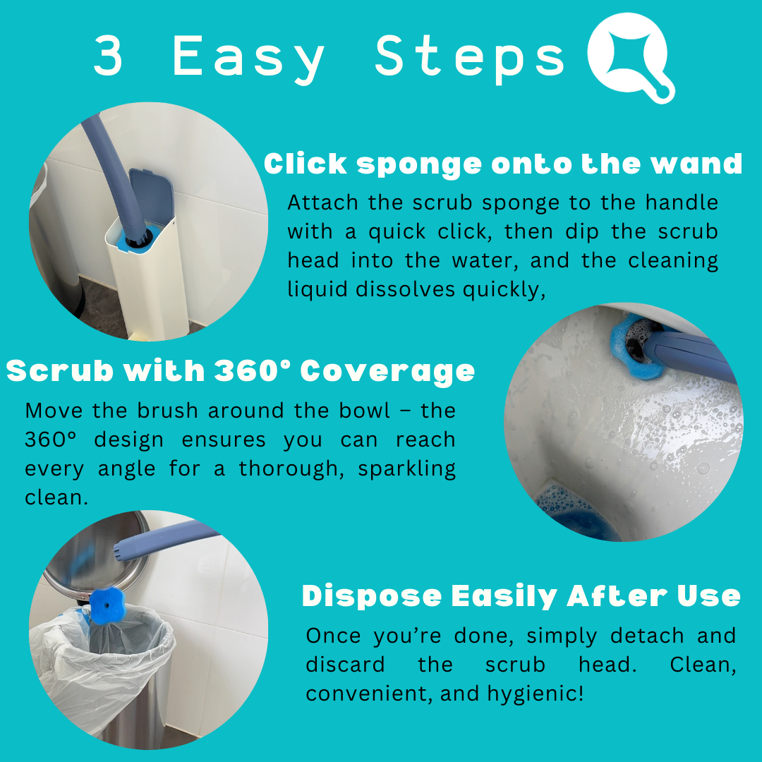 ScrubLoo Disposable Toilet Cleaning Wand Starter Kit-8 Ocean Breeze Refills