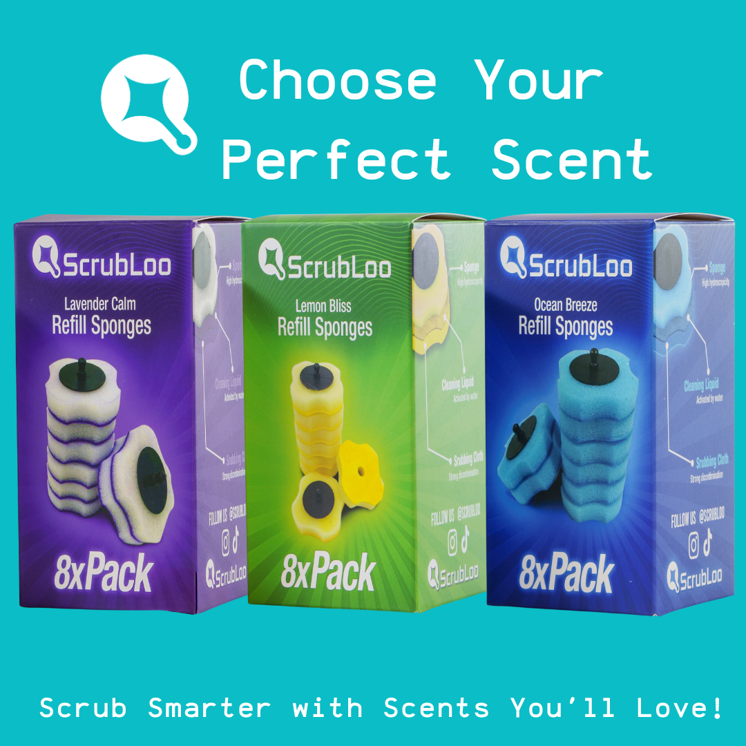 ScrubLoo Disposable Toilet Cleaning Wand Starter Kit-8 Ocean Breeze Refills