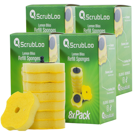 ScrubLoo Lemon Bliss Refill Sponges – Yellow, 32-Pack