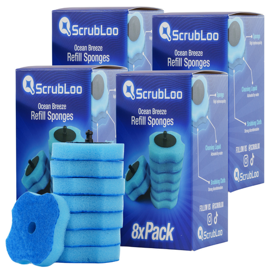ScrubLoo Ocean Breeze Refill Sponges – Blue, 32-Pack