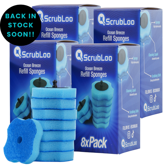 ScrubLoo Ocean Breeze Refill Sponges – Blue, 32-Pack
