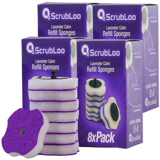 ScrubLoo Lavender Calm Refill Sponges – Purple, 32-Pack