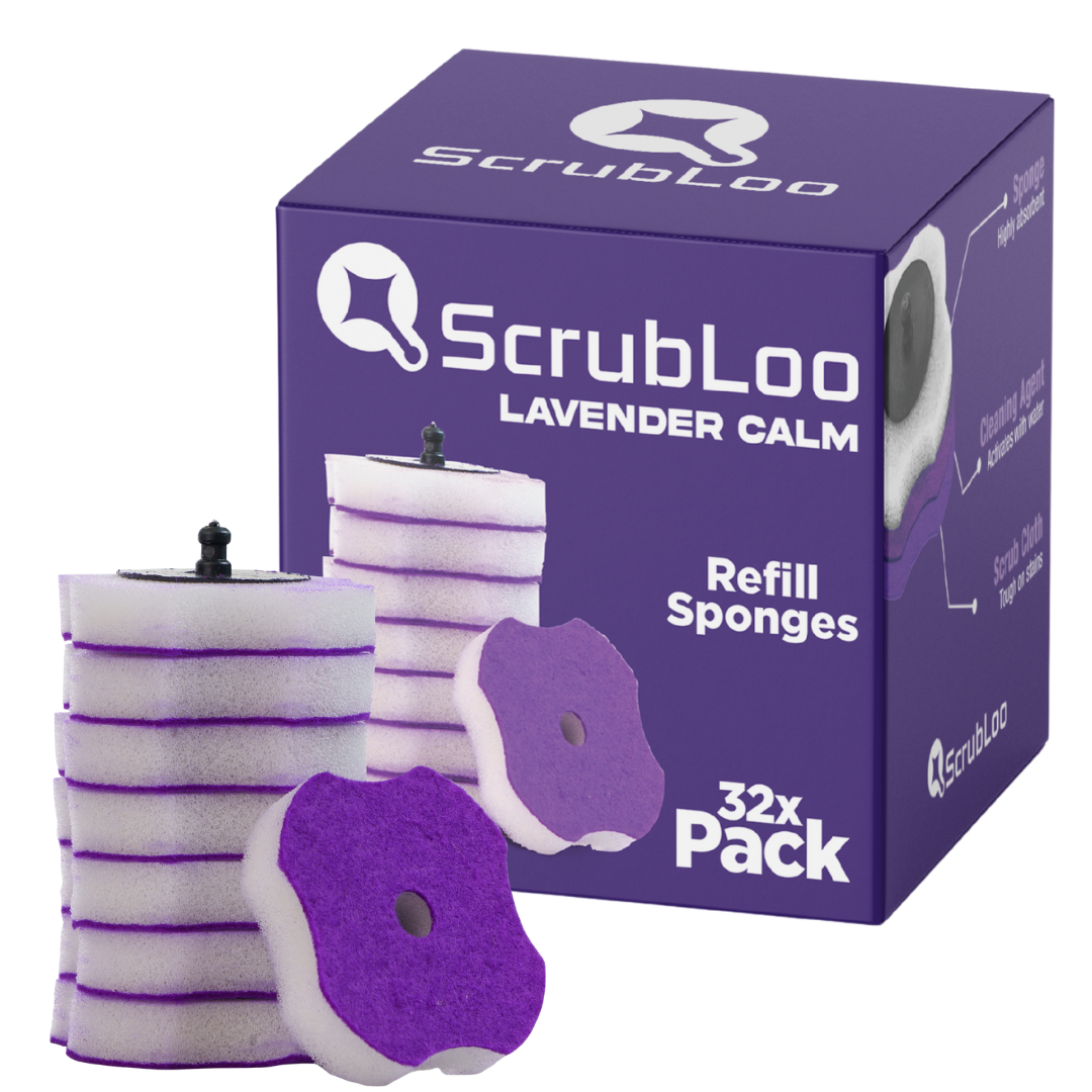ScrubLoo Lavender Calm Refill Sponges – Purple, 32-Pack