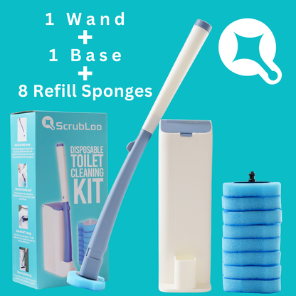 ScrubLoo Disposable Toilet Cleaning Wand Starter Kit-8 Ocean Breeze Refills
