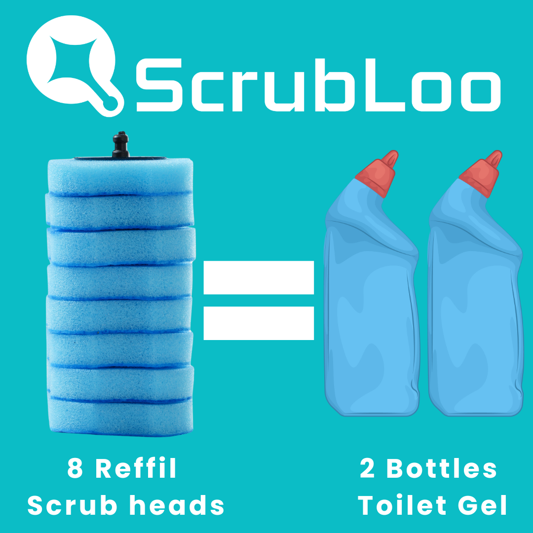 ScrubLoo Disposable Toilet Cleaning Wand Starter Kit-8 Ocean Breeze Refills