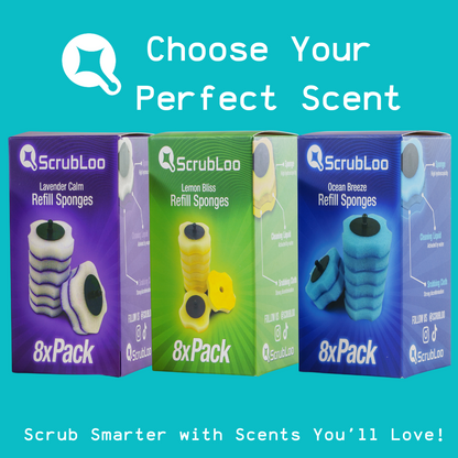 ScrubLoo Disposable Toilet Cleaning Wand Starter Kit-8 Ocean Breeze Refills