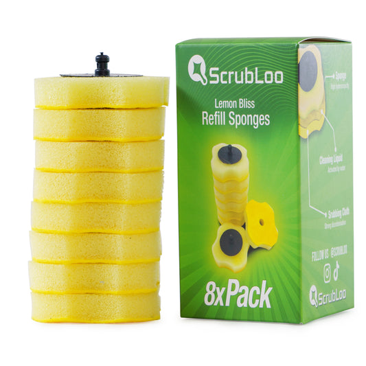 ScrubLoo Lemon Bliss Refill Sponges – Yellow, 8-Pack