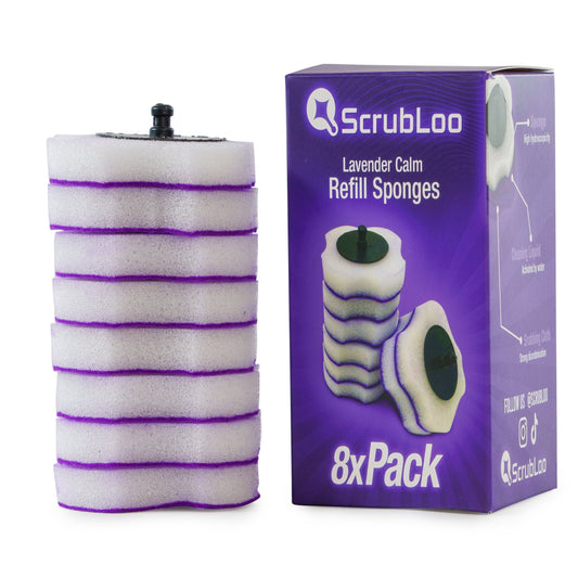 ScrubLoo Lavender Calm Refill Sponges – Purple, 8-Pack