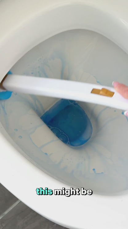 ScrubLoo Flex – Luxe Disposable Toilet Brush, White ,  Wand + Base + 12 Sponges