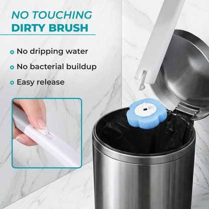 ScrubLoo Flex – EasyLift Disposable Toilet Brush,   Wand + Base + 12 Sponges