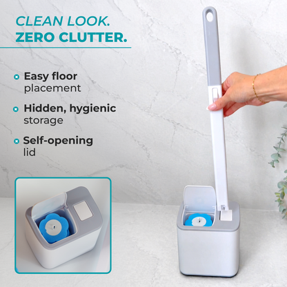 ScrubLoo Flex – EasyLift Disposable Toilet Brush,   Wand + Base + 12 Sponges